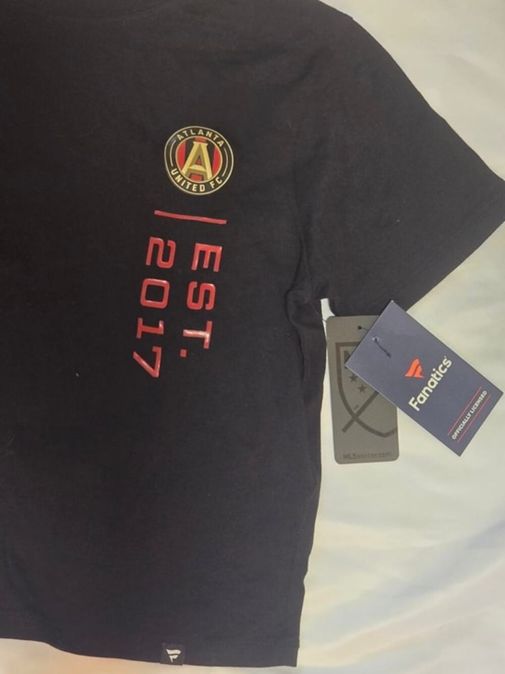 Fanatics Black Atlanta United Tee with Red and Gold Logo